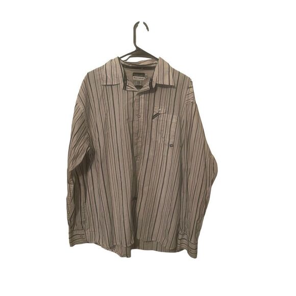 Ecko Unltd Mens Black White Cotton Striped Long Sleeve Button-Up Shirts 2XL - Picture 1 of 16